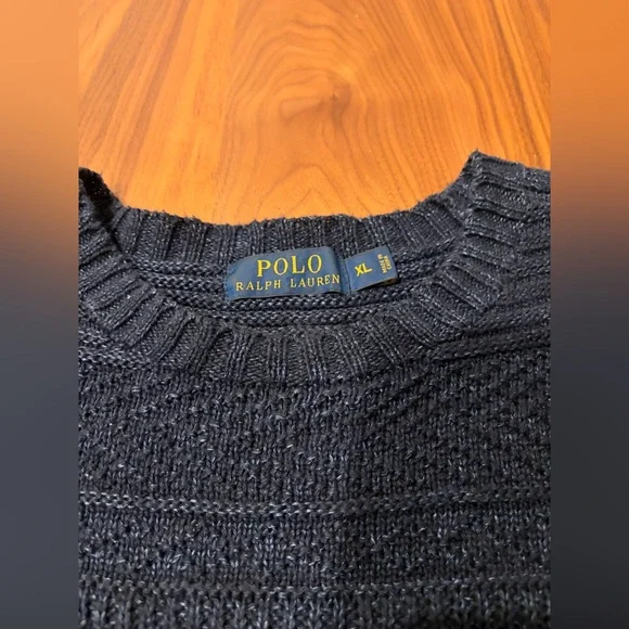 Polo Ralph Lauren XL Textured Indigo Knit Sweater - Picture 3 of 5